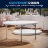 Flash Furniture Elon 2′ Round All-Occasion Plastic Folding Event Table, Folding Banquet Table for Indoor/Outdoor Events, White(5 Foot)