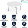 Flash Furniture Elon 2′ Round All-Occasion Plastic Folding Event Table, Folding Banquet Table for Indoor/Outdoor Events, White(5 Foot)