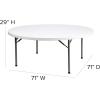 Flash Furniture Elon 2′ Round All-Occasion Plastic Folding Event Table, Folding Banquet Table for Indoor/Outdoor Events, White(6 Foot)