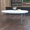 Flash Furniture Elon 2′ Round All-Occasion Plastic Folding Event Table, Folding Banquet Table for Indoor/Outdoor Events, White(6 Foot)