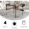 Flash Furniture Elon 2.85′ Square All-Occasion Plastic Folding Event Table with Locking Legs, Folding Banquet Table for Indoor/Outdoor Events, White(Dark Gray)