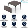 Flash Furniture Elon 2.85′ Square All-Occasion Plastic Folding Event Table with Locking Legs, Folding Banquet Table for Indoor/Outdoor Events, White(Dark Gray)
