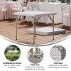Flash Furniture Elon 2.85′ Square All-Occasion Plastic Folding Event Table with Locking Legs, Folding Banquet Table for Indoor/Outdoor Events, White(Granite White)