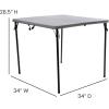 Flash Furniture Elon 2.85′ Square All-Occasion Plastic Folding Event Table with Locking Legs, Folding Banquet Table for Indoor/Outdoor Events, White(Grey)