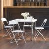 Flash Furniture Elon 2.85-Foot Square Granite White Plastic Folding Table | Waterproof | Impact and Stain Resistant + Flash Furniture Hercules Series Plastic Folding Chairs(Granite White)