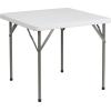 Flash Furniture Elon 2.85-Foot Square Granite White Plastic Folding Table | Waterproof | Impact and Stain Resistant + Flash Furniture Hercules Series Plastic Folding Chairs(Granite White)