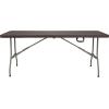 Flash Furniture Elon 4′ Rectangular All-Occasion Plastic Folding Event Table, Folding Banquet Table for Indoor/Outdoor Events, White(Brown)