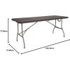 Flash Furniture Elon 4′ Rectangular All-Occasion Plastic Folding Event Table, Folding Banquet Table for Indoor/Outdoor Events, White(Brown)