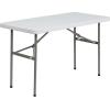 Flash Furniture Elon 4-Foot Granite White Plastic Folding Table & Hercules Series Plastic Folding Chairs for Parties and Weddings, Stackable Commercia