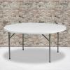 Flash Furniture Elon Commercial Grade 5-Foot Round Granite White Plastic Folding Table(Granite White)