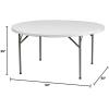 Flash Furniture Elon Commercial Grade 5-Foot Round Granite White Plastic Folding Table(Granite White)