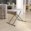 Flash Furniture Elon Folding Table – Granite White – Height Adjustable – 26 Inch – TV Tray – Commercial Grade Laptop Table(26″)