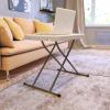 Flash Furniture Elon Folding Table – Granite White – Height Adjustable – 26 Inch – TV Tray – Commercial Grade Laptop Table(26″)