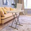 Flash Furniture Elon Folding Table – Granite White – Height Adjustable – 26 Inch – TV Tray – Commercial Grade Laptop Table(30″)