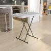 Flash Furniture Elon Folding Table – Granite White – Height Adjustable – 26 Inch – TV Tray – Commercial Grade Laptop Table(30″)