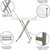 Flash Furniture Elon Folding Table – Granite White – Height Adjustable – 26 Inch – TV Tray – Commercial Grade Laptop Table(30″)
