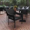 Flash Furniture Ethan Commercial Grade Patio Chair, All Weather PE Rattan Wicker Stacking Patio Dining Chair, Set of 2, Gray(Black)