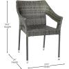 Flash Furniture Ethan Commercial Grade Patio Chair, All Weather PE Rattan Wicker Stacking Patio Dining Chair, Set of 2, Gray(Grey)