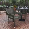Flash Furniture Ethan Commercial Grade Patio Chair, All Weather PE Rattan Wicker Stacking Patio Dining Chair, Set of 2, Gray(Grey)