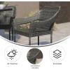 Flash Furniture Ethan Commercial Grade Patio Chair, All Weather PE Rattan Wicker Stacking Patio Dining Chair, Set of 2, Gray(Grey)