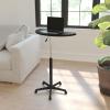 Flash Furniture Eve Sit to Stand Mobile Laptop Desk/Speaker’s Lectern with Wheels, Modern Height-Adjustable Portable Standing Computer Desk, Black(Black)