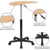Flash Furniture Eve Sit to Stand Mobile Laptop Desk/Speaker’s Lectern with Wheels, Modern Height-Adjustable Portable Standing Computer Desk, Black(Maple)