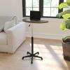 Flash Furniture Eve Sit to Stand Mobile Laptop Desk/Speaker’s Lectern with Wheels, Modern Height-Adjustable Portable Standing Computer Desk, Black(Rustic Walnut)