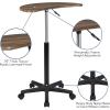 Flash Furniture Eve Sit to Stand Mobile Laptop Desk/Speaker’s Lectern with Wheels, Modern Height-Adjustable Portable Standing Computer Desk, Black(Rustic Walnut)