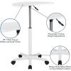 Flash Furniture Eve Sit to Stand Mobile Laptop Desk/Speaker’s Lectern with Wheels, Modern Height-Adjustable Portable Standing Computer Desk, Black(White)