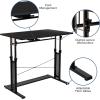 Flash Furniture Fairway Height Adjustable (27.25-35.75″H) Sit to Stand Home Office Desk – Black