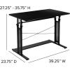 Flash Furniture Fairway Height Adjustable (27.25-35.75″H) Sit to Stand Home Office Desk – Black