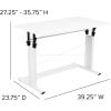 Flash Furniture Fairway Height Adjustable (27.25-35.75″H) Sit to Stand Home Office Desk – White