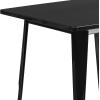 Flash Furniture Felix Commercial Grade 31.5″ Square White Metal Indoor-Outdoor Table(Black)