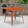 Flash Furniture Felix Commercial Grade 31.5″ Square White Metal Indoor-Outdoor Table(Copper)