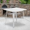 Flash Furniture Felix Commercial Grade 31.5″ Square White Metal Indoor-Outdoor Table(White)