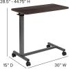 Flash Furniture Fenwick Adjustable Overbed Table with Wheels for Home and Hospital