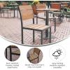 Flash Furniture Finch Commercial Grade Armless Patio Chair, Stackable Side Chair with Faux Teak Poly Slats and Metal Frame, Gray/Gray(Natural)