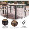 Flash Furniture Finch Commercial Grade Outdoor Dining Table 55″ x 31″ with Faux Teak Poly Slats and Metal Frame, Natural/Gray(Natural Top/Gray Frame)