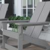 Flash Furniture Finn Modern Commercial Grade Poly Resin Wood Adirondack Rocking Chair – All Weather Red Polystyrene – Dual Slat Back – Stainless Steel Hardware(Grey)