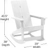 Flash Furniture Finn Modern Commercial Grade Poly Resin Wood Adirondack Rocking Chair – All Weather Red Polystyrene – Dual Slat Back – Stainless Steel Hardware(White)