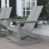 Flash Furniture Finn Modern Commercial Grade Poly Resin Wood Adirondack Rocking Chair – All Weather Red Polystyrene – Dual Slat Back – Stainless Steel Hardware(Grey)