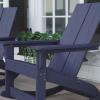 Flash Furniture Finn Modern Commercial Grade Poly Resin Wood Adirondack Rocking Chair – All Weather Red Polystyrene – Dual Slat Back – Stainless Steel Hardware(Navy)