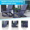 Flash Furniture Finn Modern Commercial Grade Poly Resin Wood Adirondack Rocking Chair – All Weather Red Polystyrene – Dual Slat Back – Stainless Steel Hardware(Navy)