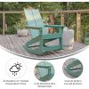 Flash Furniture Finn Modern Commercial Grade Poly Resin Wood Adirondack Rocking Chair – All Weather Red Polystyrene – Dual Slat Back – Stainless Steel Hardware(Sea Foam)