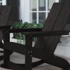 Flash Furniture Finn Modern Commercial Grade Poly Resin Wood Adirondack Rocking Chair – All Weather Red Polystyrene – Dual Slat Back – Stainless Steel Hardware(Black)