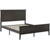 Flash Furniture Fiona King Wood Platform Bed Frame, Solid Wood Construction, Headboard, Footboard, Slatted Bottom, Light Brown(Dark Gray)
