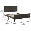 Flash Furniture Fiona King Wood Platform Bed Frame, Solid Wood Construction, Headboard, Footboard, Slatted Bottom, Light Brown(Dark Gray)