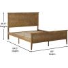 Flash Furniture Fiona King Wood Platform Bed Frame, Solid Wood Construction, Headboard, Footboard, Slatted Bottom, Light Brown(Light Brown)