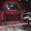 Flash Furniture Fisher Red Gaming Ergonomic Desk with Cup Holder and Headphone Hook(Black)