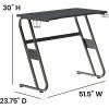 Flash Furniture Fisher Red Gaming Ergonomic Desk with Cup Holder and Headphone Hook(Black)